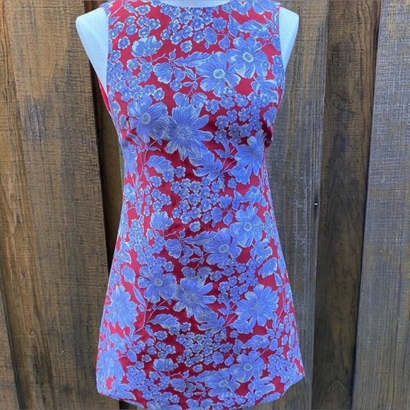 Alice + Olivia Coley Floral Mini Dress Ruby Multi size 2 - Picture 5 of 11